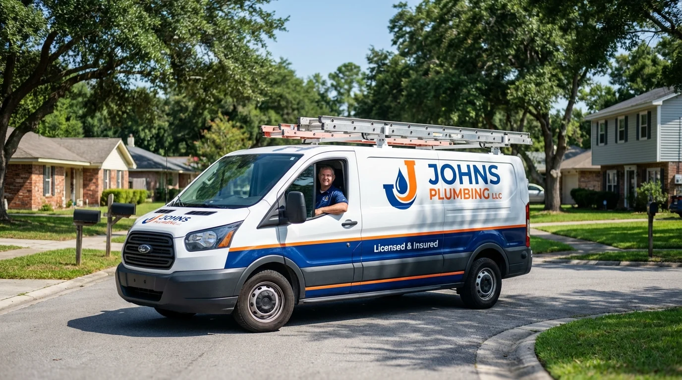 Johns Plumbing LLC service van in Placitas, NM