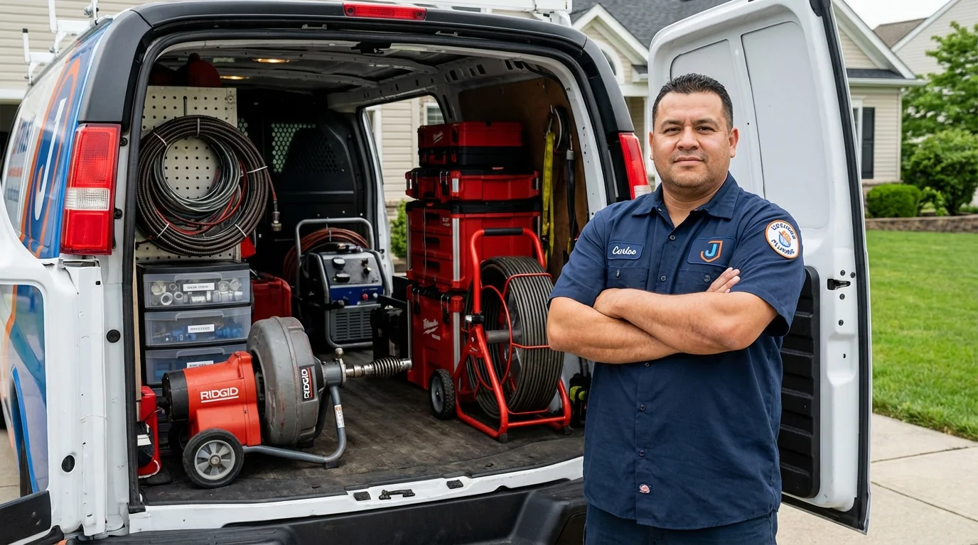 Professional drain cleaning equipment and Johns Plumbing LLC plumber in Placitas